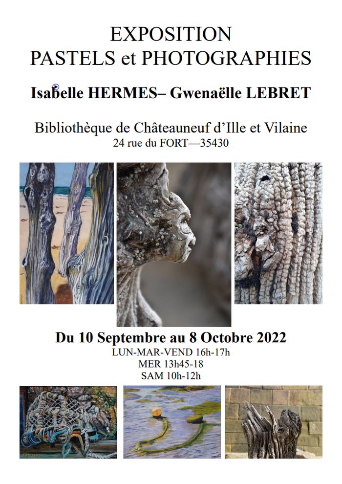 Exposition pastels et photographies par Isabelle Hermes et Gwenaëlle Lebret à Châteauneuf d'Ille et Vilaine 10 septembre au 8 octobre 2022