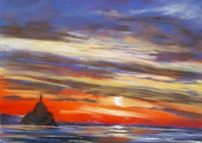 364i-2025 coucher soleil sur Mont Saint-Michel